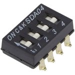 SDA04H0SBD, DIP Switches / SIP Switches FLUSH ACT 4 POS