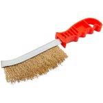 38411, Корщетка с изогнутой пластиковой ручкой латунированная тип В