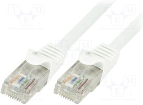 CP2031U, Patch cord; U/UTP; 6; stranded; CCA; PVC; white; 1m; 24AWG, LOGILINK | купить в розницу и оптом