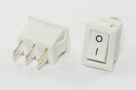 Фото 1/4 Переключатель клавишный, контакты 3C, 1А, ON-ON, подсветка черная/красная, KCD-6 3C