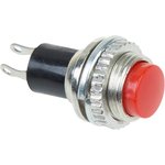 36-3331, Выключатель-кнопка металл 220V 2А (2с) OFF-(ON) ø10.2 красная Mini (RWD-213)