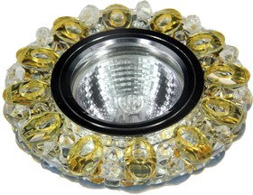 Встраиваемый светильник SMD/MR16 4000К хром+ прозрачный+желтый (SMD 3Вт), FT 981 CHWYL