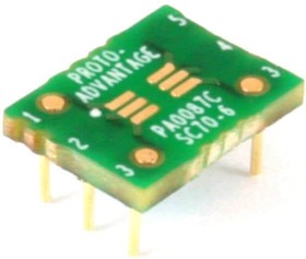 Фото 1/3 PA0087C, PCBs & Breadboards SC70-6 to DIP-6 SMT Adapter (0.65 mm pitch) Compact Series