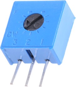 Фото 1/2 M63S103KB40, 63S Series Through Hole Trimmer Resistor with Pin Terminations, 10kΩ ±10% 1/2W ±100ppm/°C Top Adjust