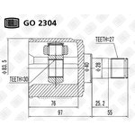GO 2304, ШРУС Honda Accord 02- 2.0/2.4 MT/AT внутренний Trialli