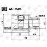 GO 2504, ШРУС Mazda 3 03- 1.4i внутренний правый Trialli