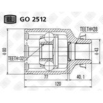 GO 2512, ШРУС Mazda 6 (GH) 07- 1.8, 2.0 МТ внутренний правый Trialli