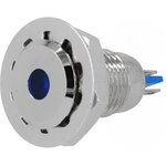 GQ12F-D/B/12, Индикат.лампа: LED, плоский, 12ВDC, Отв: d12мм, IP67, под пайку