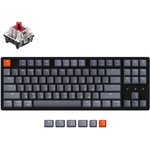 Беспроводная механическая клавиатура Keychron K8, TKL, алюминиевый корпус, RGB подсветка, Gateron Red Switch