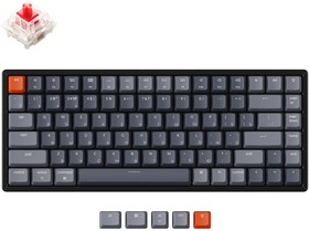 Фото 1/3 Беспроводная механическая клавиатура Keychron K2, 84 клавиши, алюминиевый корпус, RGB подсветка, Hot-Swap, Gateron Red Switch