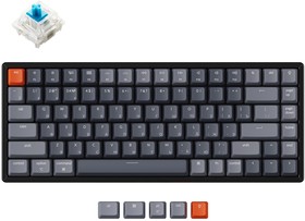 Фото 1/3 Беспроводная механическая клавиатура Keychron K2, 84 клавиши, алюминиевый корпус, RGB подсветка, Hot-Swap, Gateron Blue Switch