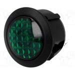 R9-92L-02-G, Индикат.лампа: LED, выпуклый, 24ВDC, Отв: d20мм, IP20, полиамид