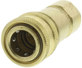 BH1-60-BSPP, Brass Female Hydraulic Quick Connect Coupling, G 1/8 Female