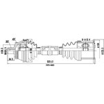 DDS203052, Полуось привода колеса AUDI A4 00-09,