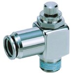 ASG320F-01-06S, ASG Series Tube Flow Regulator, 6mm Tube Inlet Port x R 1/8 Male ...