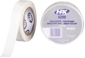 Фото 1/2 HPX-5200-1510WH, Лента изоляционная, W 15мм, L 10м, D 0,15мм, белый, каучуковый