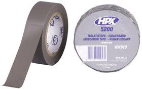 Фото 1/2 HPX-5200-1910GY, Лента изоляционная, W 19мм, L 10м, D 0,15мм, серый, каучуковый