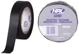 Фото 1/2 HPX-5200-1510BK, Лента изоляционная, W 15мм, L 10м, D 0,15мм, черный, каучуковый