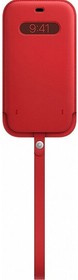 Фото 1/2 Чехол (футляр) APPLE Leather Sleeve with MagSafe, для Apple iPhone 12 Pro Max, красный [mhyj3ze/a]
