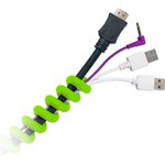 CM1202G, Flexible cable manager, spring type, 10 cm, thick, green