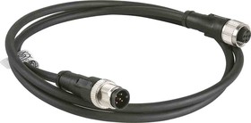 XZCR1511064D1, Straight Male 5 way M12 to Straight Female 5 way M12 Sensor Actuator Cable, 1m