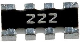 Фото 1/2 CAY16-222J4LF, (чип 1206 2.20К 5% 0603х4 Convex), Резисторная сборка SMD 1206 4 резисторов по 2.2кОм