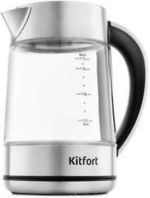 Фото 1/10 Чайник электрический Kitfort KT-690 1.7л. 2200Вт прозрачный корпус: стекло/пластик (КТ-690)