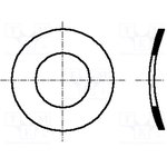 B8/BN797, Шайба, пружинная,изогнутая, M8, D=15мм, h=1,7мм, пружинная сталь