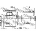 2111-TT9LH, 2111-TT9LH_ШРУС внутренний левый!\ Ford Transit 2.2D 06