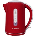 1432725, Чайник Starwind SKG1021 1.7л. 2200Вт красный/серый (пластик)