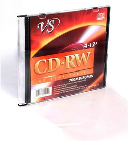 Фото 1/2 Носители информации CD-RW, 4x-12x, VS, Slim/5, VSCDRWSL501