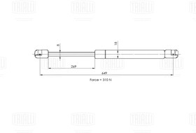 Фото 1/3 GS 2121, Амортизатор капота, Opel Vectra C (02-) (капота) (GS 2121)
