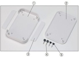 Фото 1/2 PF10-2-10W, PF Series White ABS Enclosure, IP40, White Lid, 100 x 100 x 22.5mm