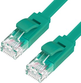 GCR-LNC625-7.5m, GCR Патч-корд PROF плоский прямой 7.5m, UTP медь кат.6, зеленый, 30 AWG, ethernet high speed 10 Гбит