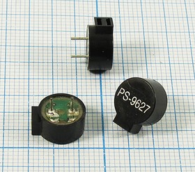 Излучатель звука магнитоэлектрический без генератора с боковым направлением выхода звука, 1.5В/5 Ом, диаметр 9мм PS-9627 (аналог HC0901A); №