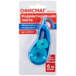 Корректирующая лента ОФИСМАГ N1, 5 мм х 6 м, синий корпус, в блистере, 225591