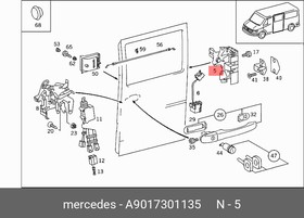 Фото 1/5 Замок двери MB MERCEDES-BENZ A901 730 11 35