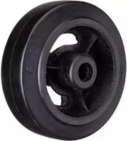 Большегрузное чугунное колесо D 63 150 мм, без крепления (черная резина, роликоподшипник) 1027162