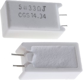 Фото 1/2 33Ω Wire Wound Resistor 5W ±5% SQMW533RJ