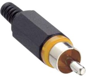 XSTO 1 GELB, RCA Connector 4 mm, Plug, Straight