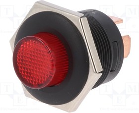R13-553BL-01, Переключатель кнопочный, 2, SPST, 10A/14ВDC, красный, Отв 22мм