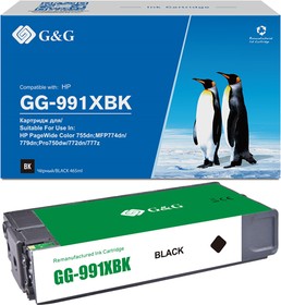 Фото 1/3 Картридж Cartridge G&G 991X для HP PageWide Managed, (20 000стр.), черный (аналог X4D19AC,M0K29XC,M0K02AE)