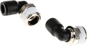 3109 10 21, LF3000 Series Elbow Threaded Adaptor, R 1/2 Male to Push In 10 mm, Threaded-to-Tube Connection Style