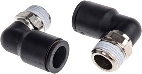 3109 12 17, LF3000 Series Elbow Threaded Adaptor, R 3/8 Male to Push In 12 mm, Threaded-to-Tube Connection Style