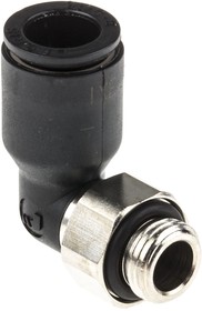 Фото 1/3 3199 08 10, LF3000 Series Elbow Threaded Adaptor, G 1/8 Male to Push In 8 mm, Threaded-to-Tube Connection Style