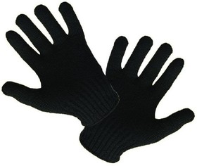 Перчатки защитные трикотажные утепленные двойные, цв. Черный (100 пар/уп)