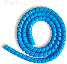 Фото 1/4 SG-17-F14-k5 - спиральная пластиковая защита, полипропилен, размер 17, плоская поверхность, цвет голубой, длина 5 м