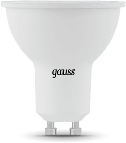 Фото 1/4 Лампа светодиодная Gauss Black 5Вт цок.:GU10 рефлек. 220B 4100K св.свеч.бел.нейт. MR16 (упак.:10шт) (101506205)