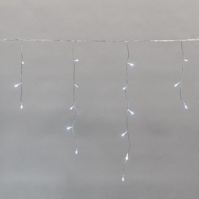Фото 1/7 255-525, Гирлянда светодиодная Айсикл (бахрома) 5х0,6м, с эффектом мерцания, прозрачный провод, IP44, 230В, д