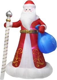 511-055, 3D фигура надувная Дед Мороз с подарками, размер 300см, внутренняя подсветка 12LED, компрессор с ада